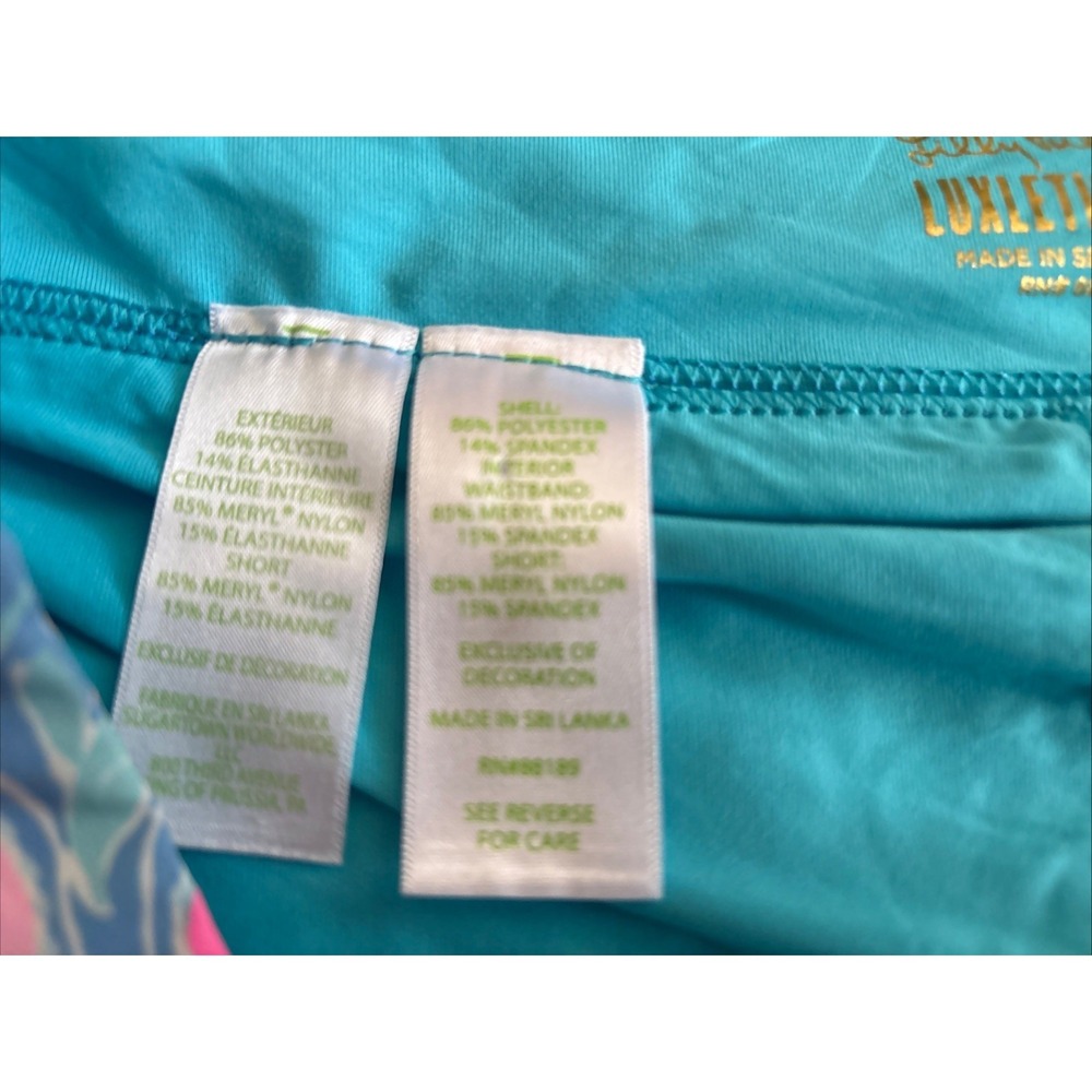 Lilly Pulitzer Darlene Skort Fish Kiss Zanzibar Blue Sz 14 Luxletic UPF 50 - Picture 5 of 9